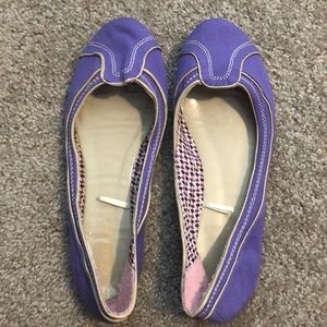 Purple/tan ballet flats